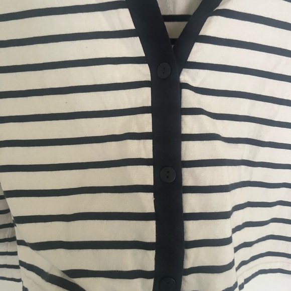 LOFT Navy and White Striped Cardigan. #preppy #nautical - Picture 6 of 6